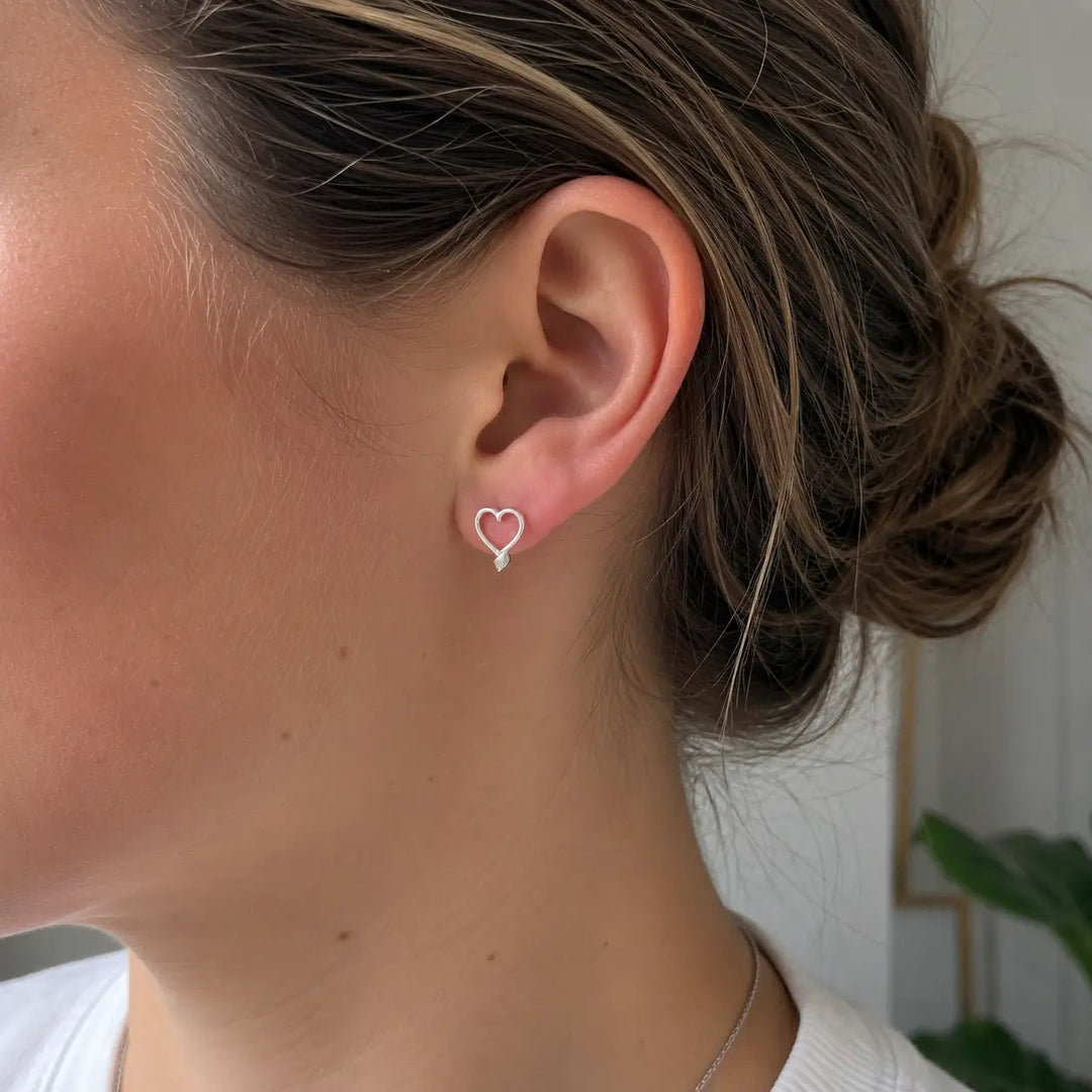 Rowing Heart Stud Earrings