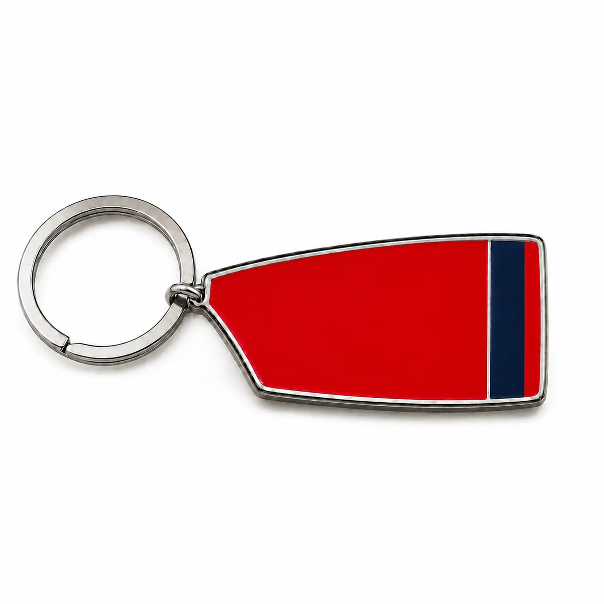 Custom rowing oar keychain in red and navy club colours