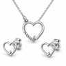 Field Hockey Heart Necklace and Stud Earrings matching set