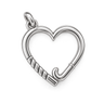Field Hockey Heart Pendant in sterling silver