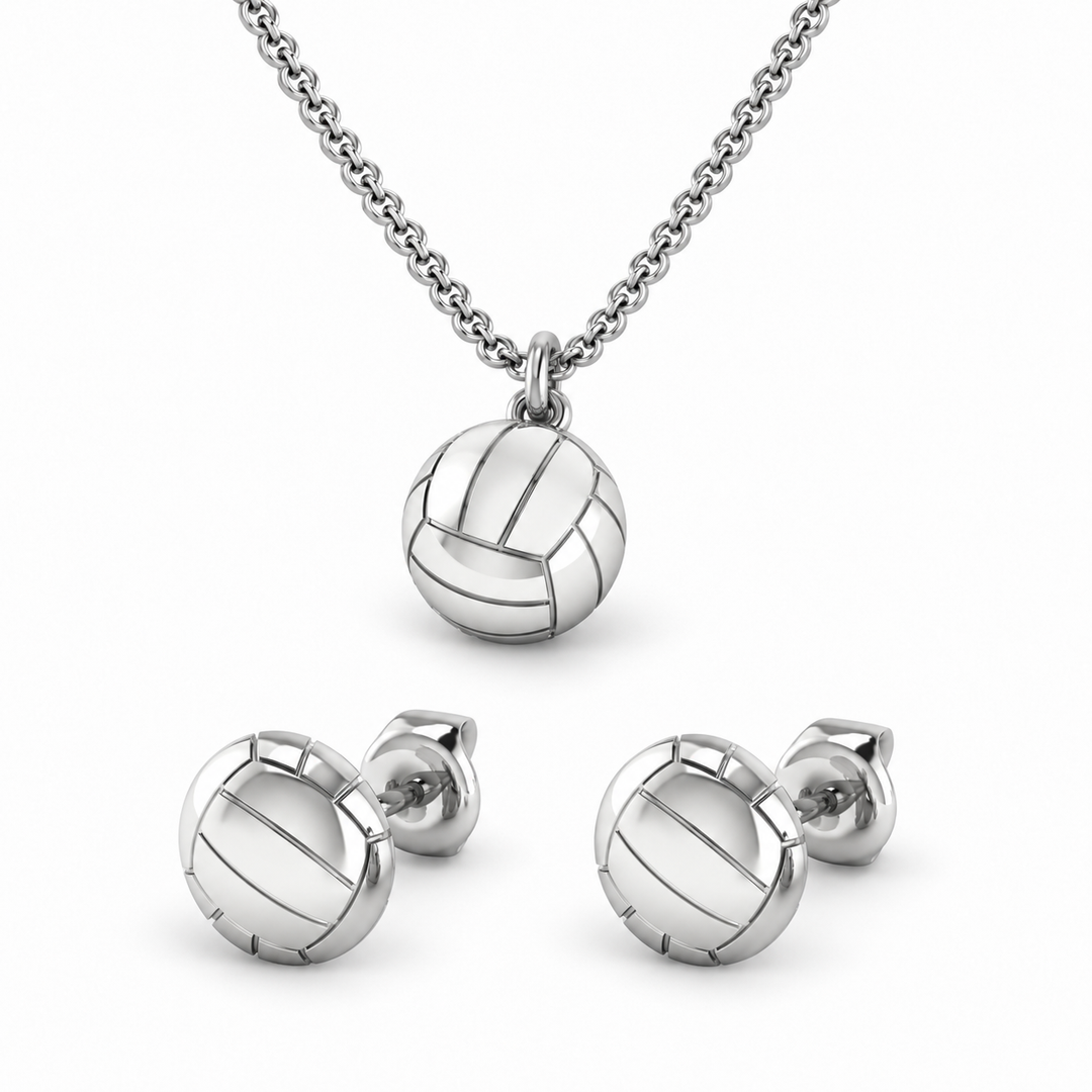 Bundle hero: Netball 3D Ball Necklace & Earrings Set