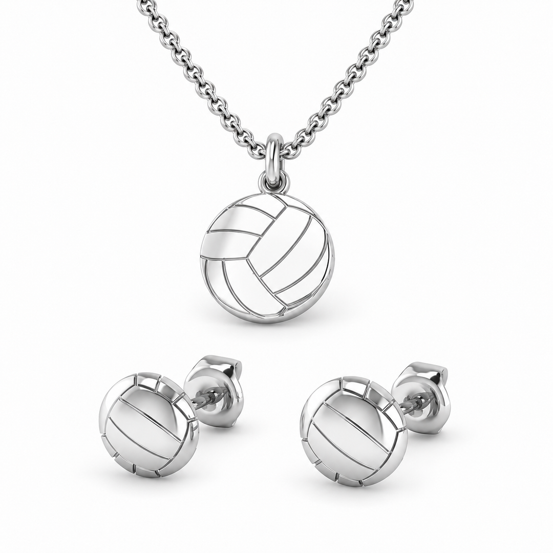 Bundle hero: Netball Flat Ball Necklace & Earrings Set