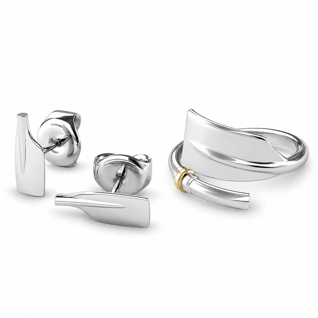 Bundle hero: Rowing Cleaver Oar Earrings & Ring Set