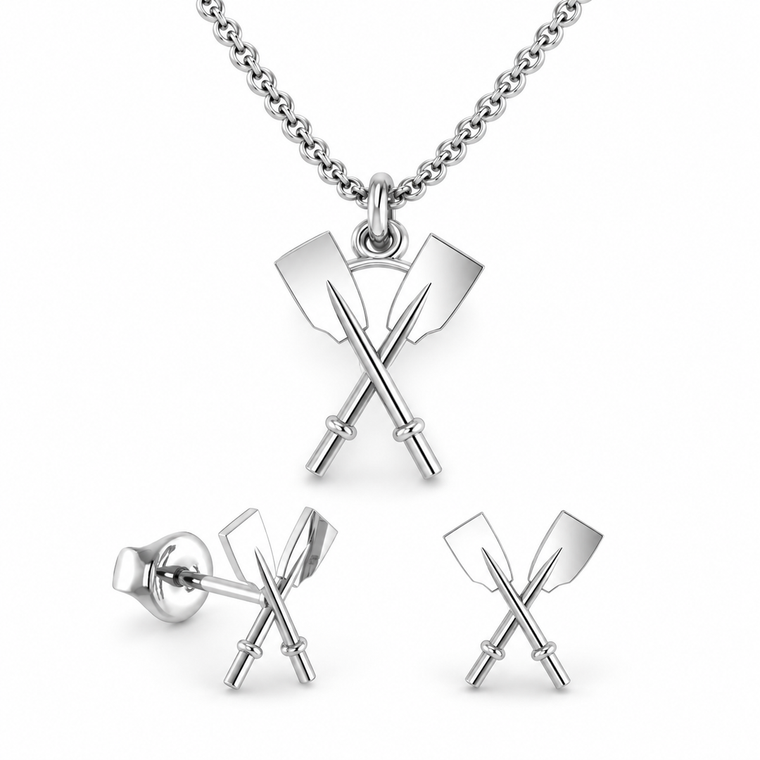 Bundle hero: Rowing Crossed Oars Necklace & Earrings Set