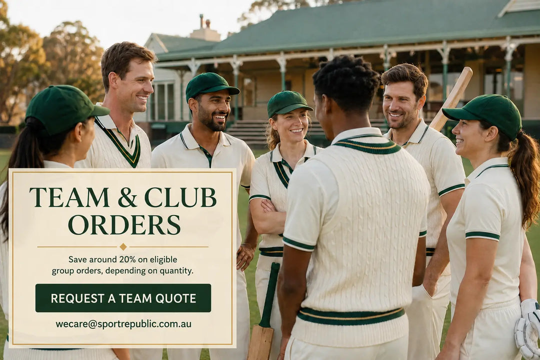 Cricket team and club orders — save around 20% depending on quantity
