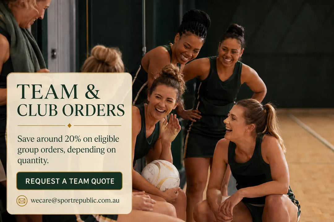 Netball team and club orders — save around 20% depending on quantity