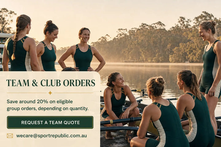 Rowing team and club orders — save around 20% depending on quantity