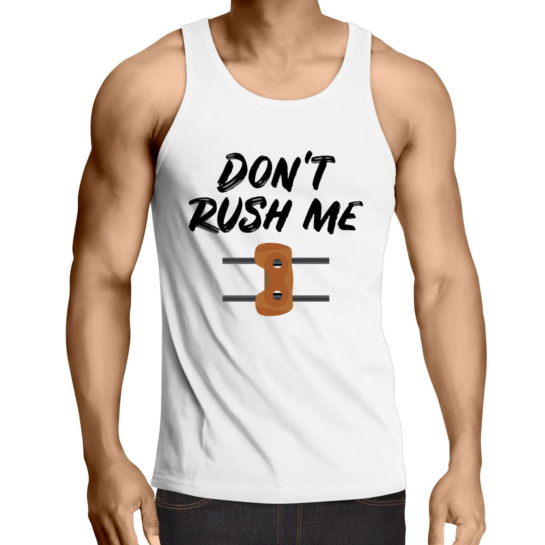 Don't Rush Me Singlet Top Sport Republic White Medium 