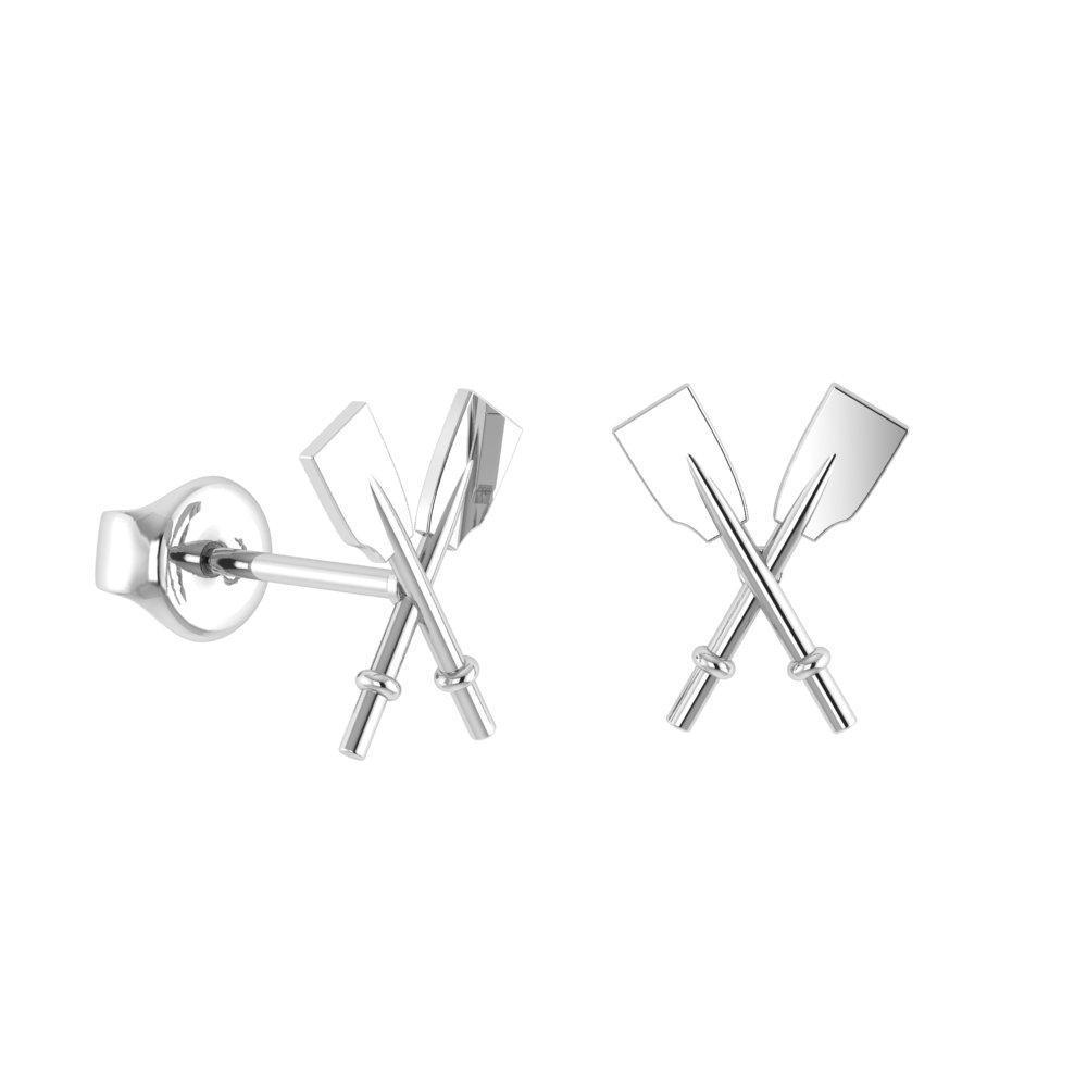 Crossed Oars Stud Earrings Earring Strokeside Designs 925 Silver 