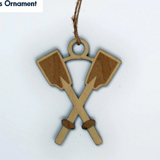 Laser Cut Wooden Crossed Oars Ornament