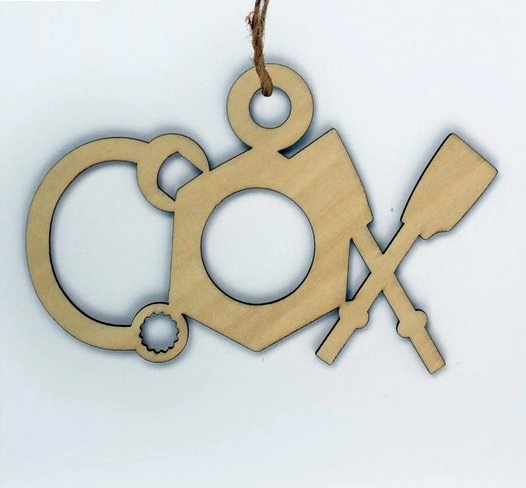 Laser Cut Wooden Coxswain Ornament