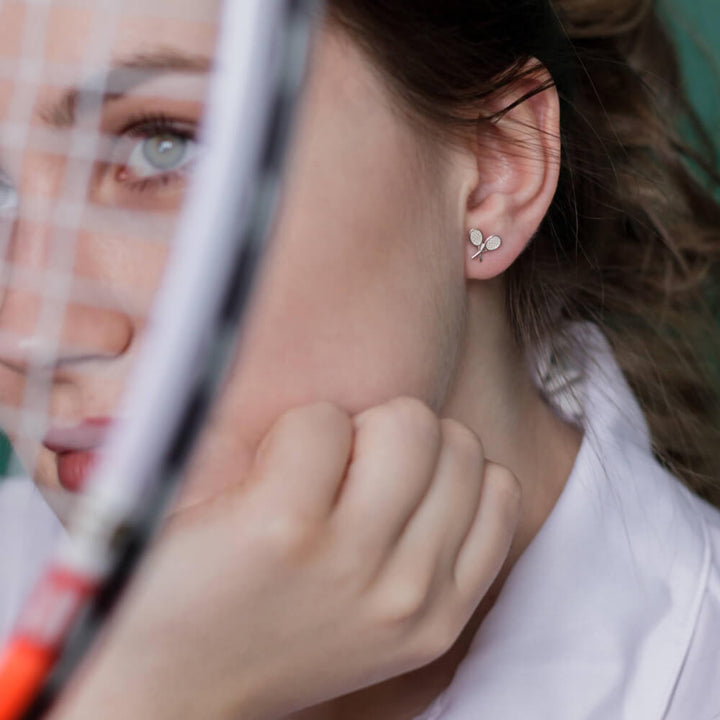 Ohrringe mit gekreuzten Tennisschlägern
